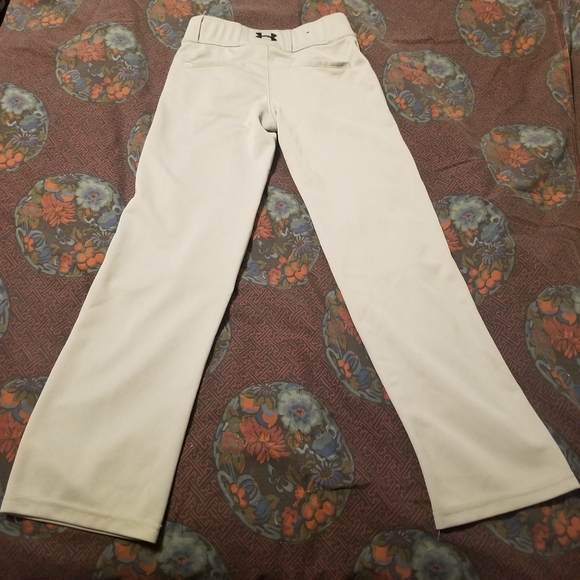 NWOT Under Armour Silver Baseball Pants Boy - Picture 2 of 5